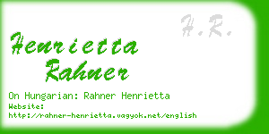 henrietta rahner business card